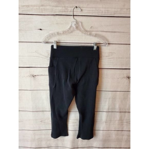 Gymshark‎ Fold Over Hi Waist Black Leggings Size Medium - Picture 2 of 6